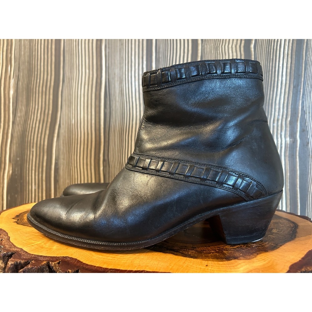 Vintage Women's Wild Pair Brazillian Cowboy Boot Black Heel Plate Western Sz 9D